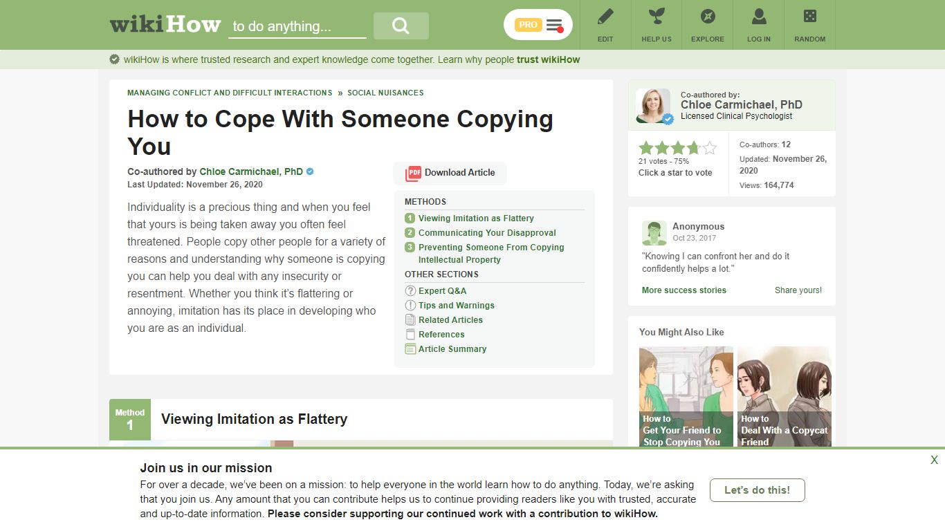 3 Ways to Cope With Someone Copying You - wikiHow